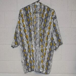 Allison Joy Snakeskin Print Duster Cardigan Shawl Size XS/S
